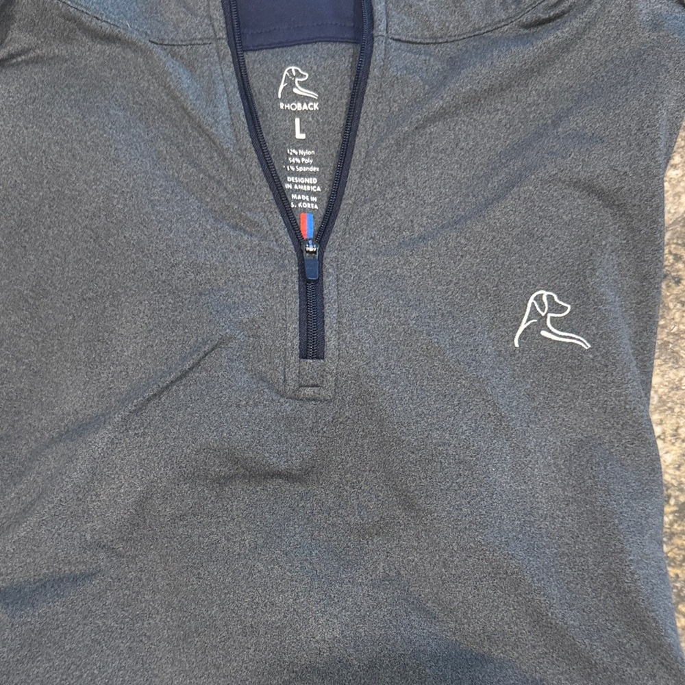 Rhoback Heathered Gray Pullover. Size large. Like new.